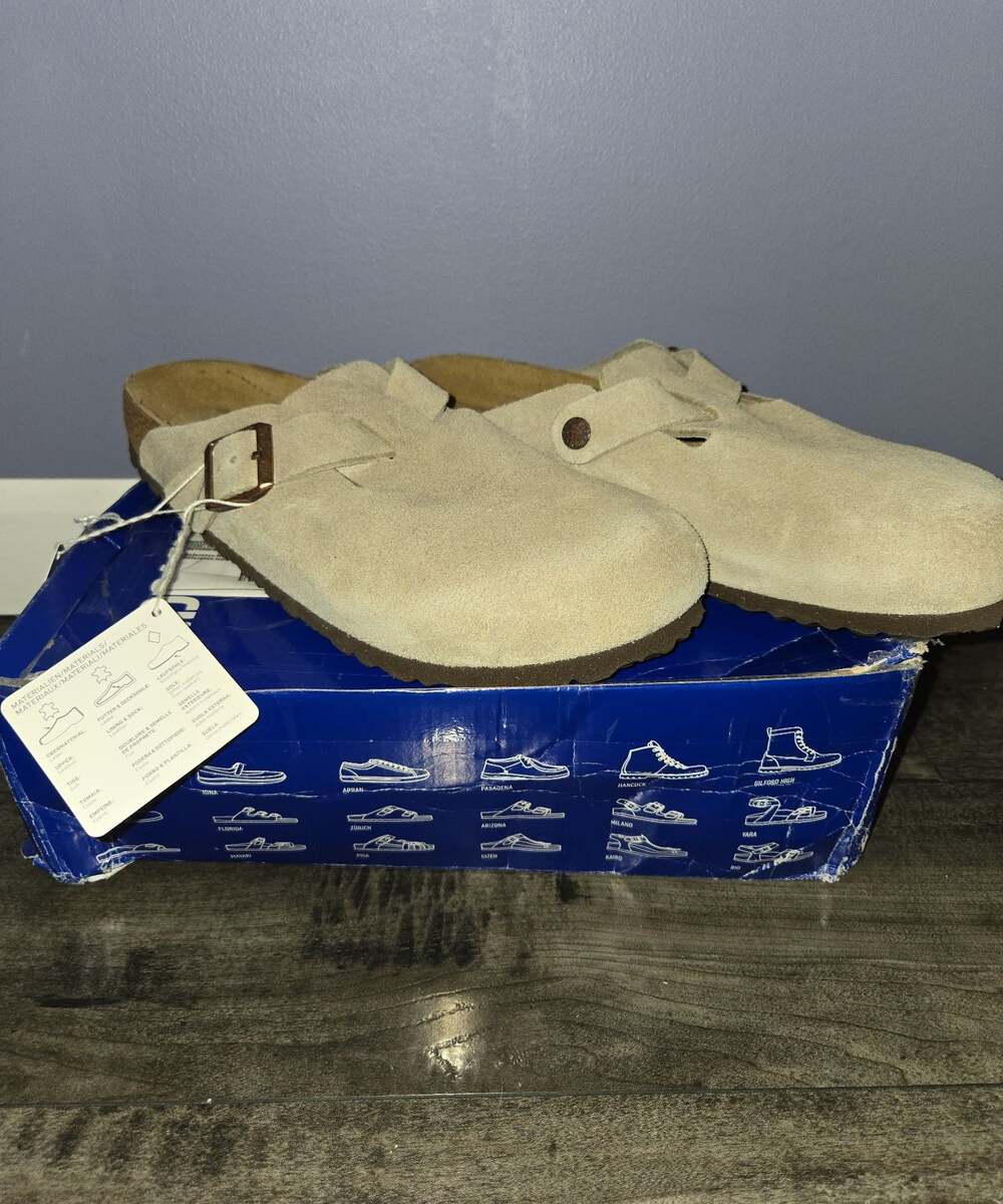 New Birkenstock Boston taupe size 43 soft footbed